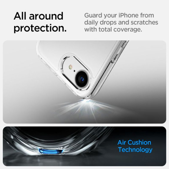 Etui do iPhone 16e, Ultra Hybrid, Crystal Clear, Spigen