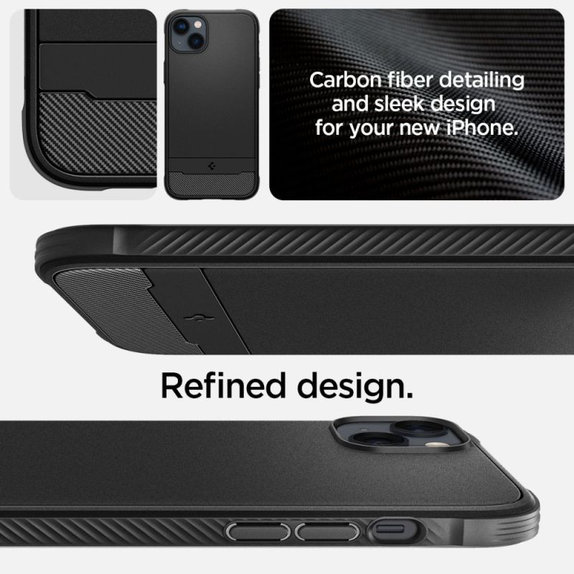 Etui z MagSafe do iPhone 16e, Rugged Armor, Matte Black, Spigen