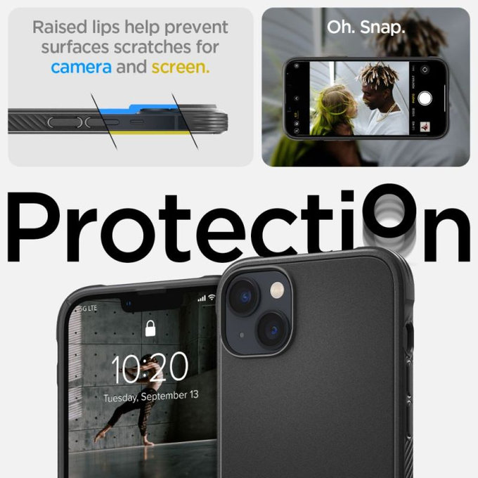 Etui z MagSafe do iPhone 16e, Rugged Armor, Matte Black, Spigen