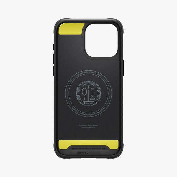 Etui z MagSafe do iPhone 15 Pro Max, Rugged Armor, Matte Black, Spigen