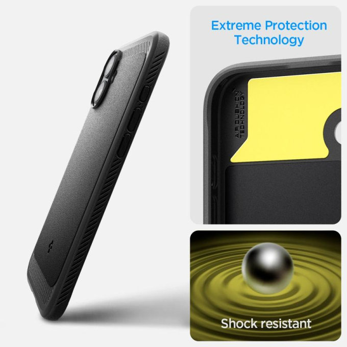 Etui z MagSafe do iPhone 15 Pro, Rugged Armor, Matte Black, Spigen