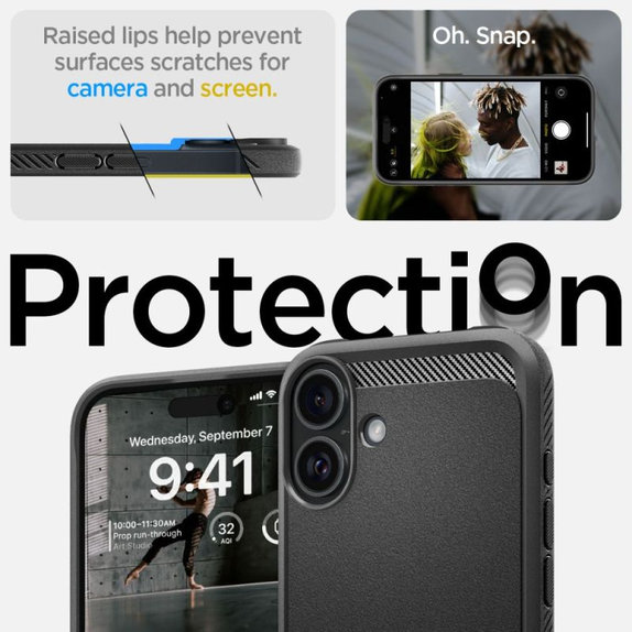 Etui z MagSafe do iPhone 15 Pro, Rugged Armor, Matte Black, Spigen