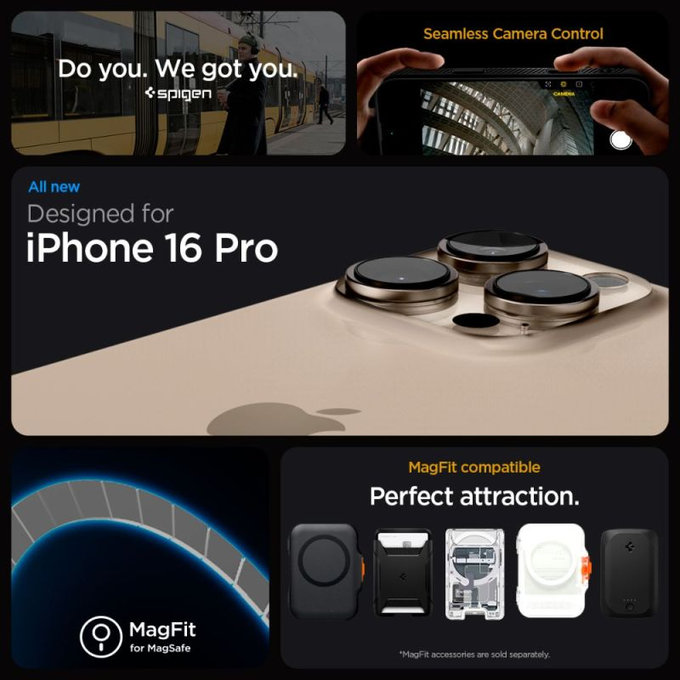 Etui do iPhone 16 Pro, Liquid Air "T" z MagSafe, Matte Black, Spigen