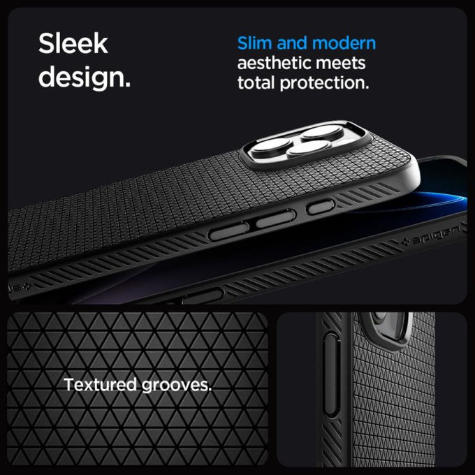 Etui do iPhone 16 Pro, Liquid Air "T" z MagSafe, Matte Black, Spigen