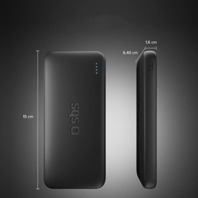 PowerBank 10000mAh, 10W, Infinity, LiFePO4, USB-C/USB-A, Czarny, Black, SBS