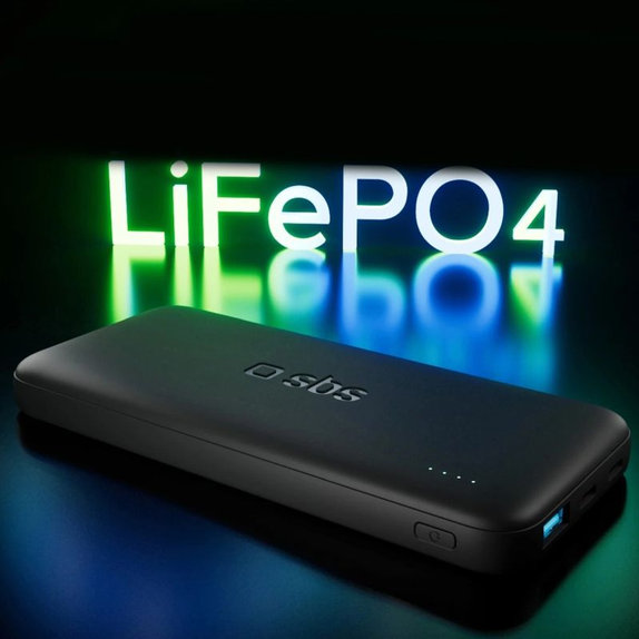 PowerBank 10000mAh, 10W, Infinity, LiFePO4, USB-C/USB-A, Czarny, Black, SBS