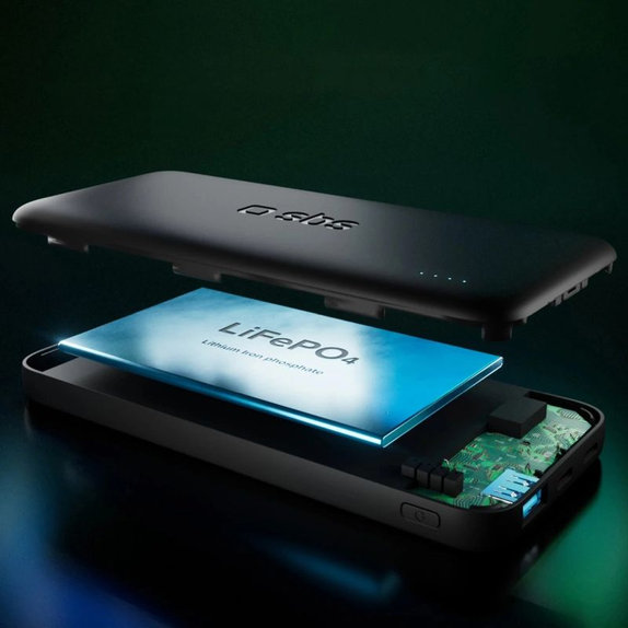 PowerBank 10000mAh, 10W, Infinity, LiFePO4, USB-C/USB-A, Czarny, Black, SBS