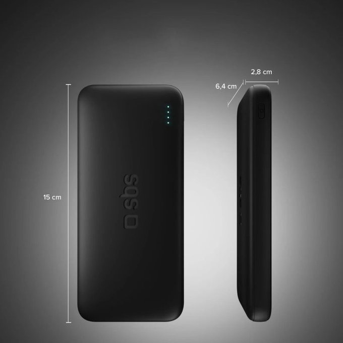 PowerBank 20000mAh, 10W, Infinity, LiFePO4, USB-C/USB-A, Czarny, Black, SBS
