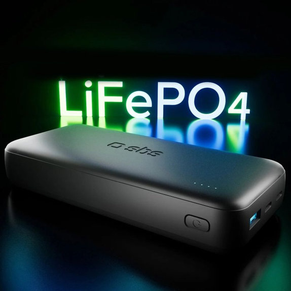 PowerBank 20000mAh, 10W, Infinity, LiFePO4, USB-C/USB-A, Czarny, Black, SBS