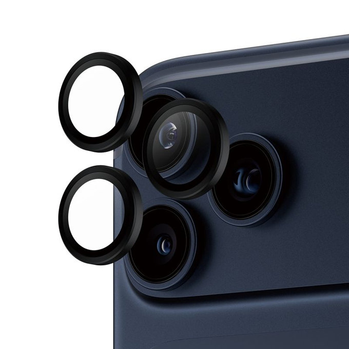 Pierścienie ochronne obiektywu kamery do iPhone 17 Pro Max/17 Pro/16 Pro Max/16 Pro, Czarny, Black, PanzerGlass