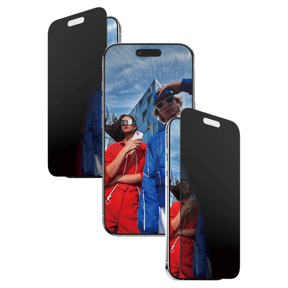 Szkło hartowane UWF 2-Way Privacy z aplikatorem do iPhone Air, Czarne, PanzerGlass
