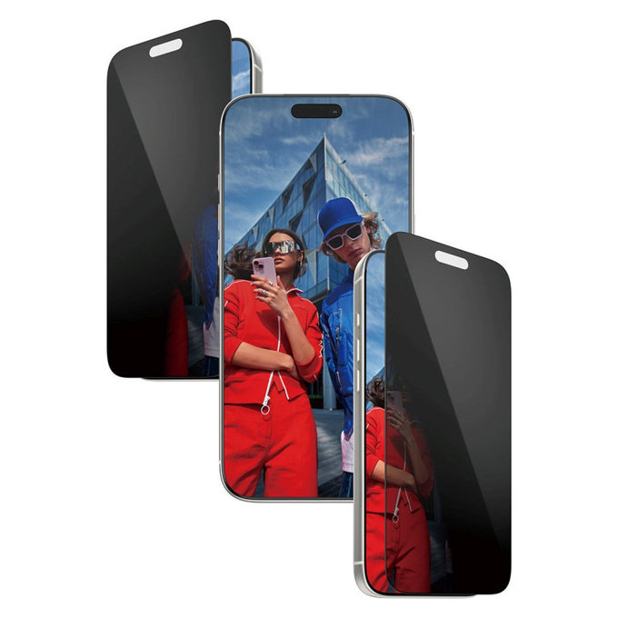 Szkło hartowane UWF 2-Way Privacy z Fastfit do iPhone 17 Pro Max, Czarne, PanzerGlass