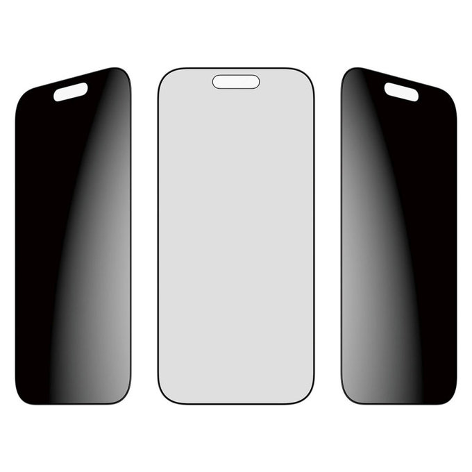Szkło hartowane UWF 2-Way Privacy z Fastfit do iPhone 17/16 Pro, Czarne, PanzerGlass