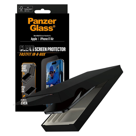 Szkło hartowane UWF z Fastfit do iPhone Air, Czarne, PanzerGlass