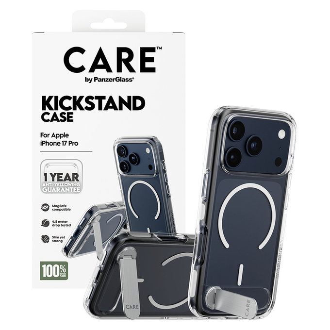 Etui Kickstand do iPhone 17 Pro, Przezroczyste, PanzerGlass