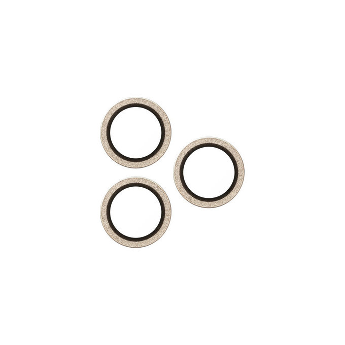 Osłona obiektywu aparatu Hoops do iPhone 17 Pro Max/17 Pro/16 Pro Max/16 Pro, Glitter Gold, PanzerGlass