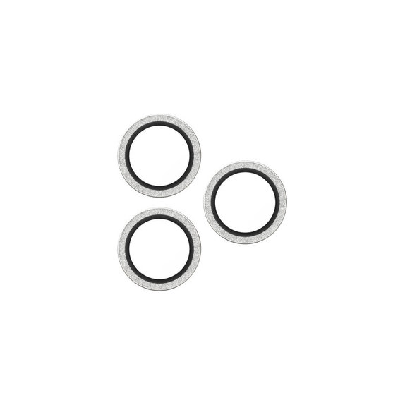 Osłona obiektywu aparatu Hoops do iPhone 17 Pro Max/17 Pro/16 Pro Max/16 Pro, Glitter Silver, PanzerGlass