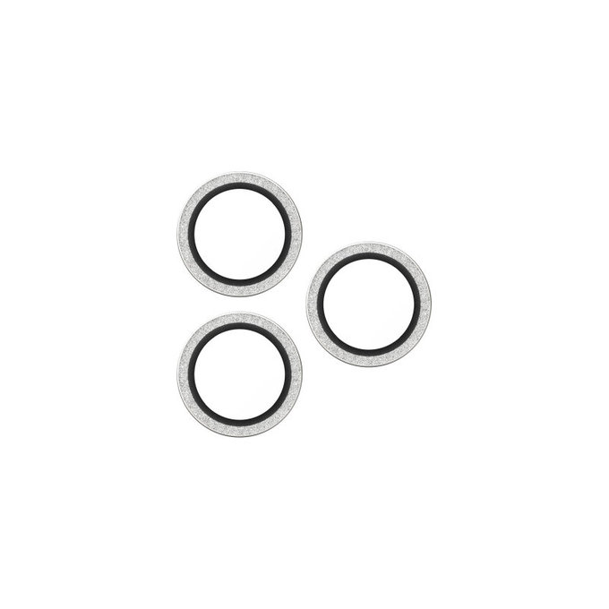 Osłona obiektywu aparatu Hoops do iPhone 17 Pro Max/17 Pro/16 Pro Max/16 Pro, Glitter Silver, PanzerGlass