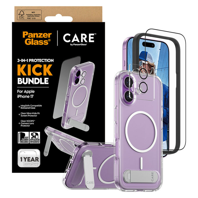 Bundle 3w1 Kick do iPhone 17, PanzerGlass