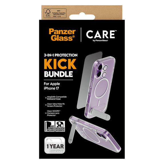 Bundle 3w1 Kick do iPhone 17, PanzerGlass