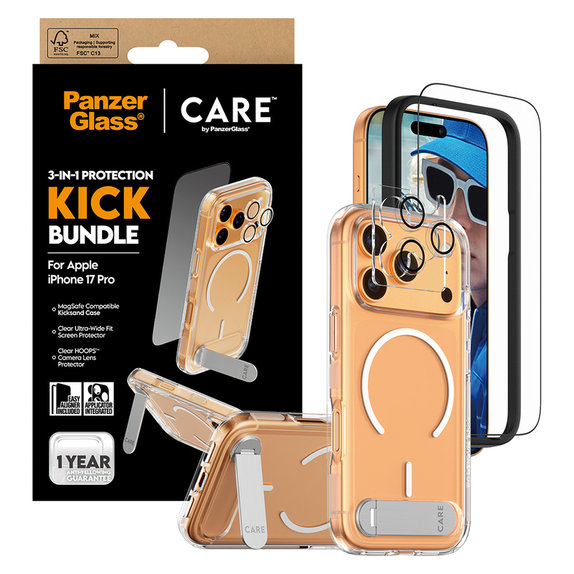 Bundle 3w1 Kick do iPhone 17 Pro, PanzerGlass