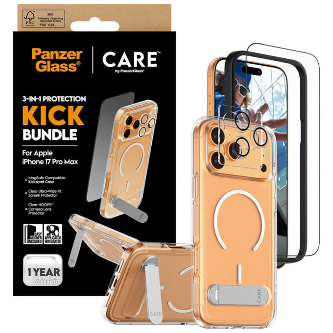 Bundle 3w1 Kick do iPhone 17 Pro Max, PanzerGlass