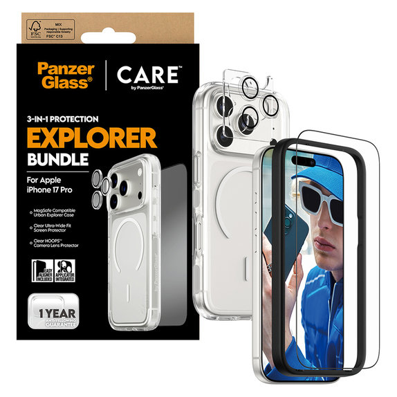 Bundle 3w1 Explorer do iPhone 17 Pro, PanzerGlass