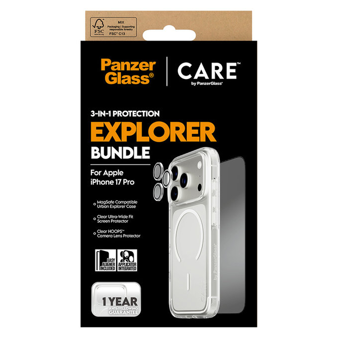 Bundle 3w1 Explorer do iPhone 17 Pro, PanzerGlass