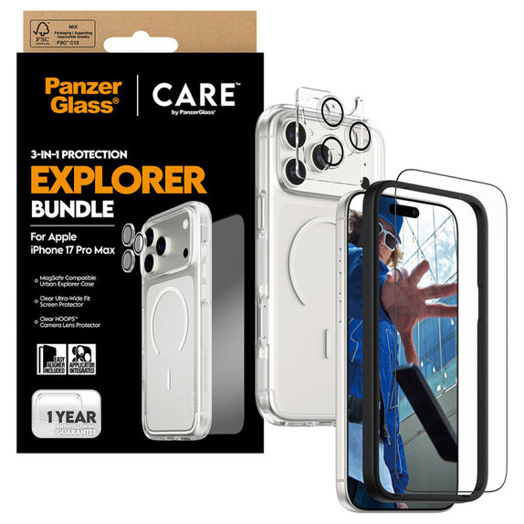Bundle 3w1 Explorer do iPhone 17 Pro Max, PanzerGlass
