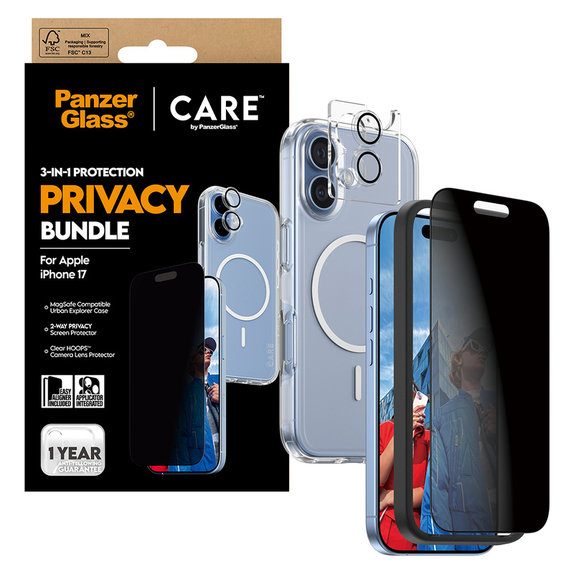 Bundle 3w1 Privacy do iPhone 17, PanzerGlass