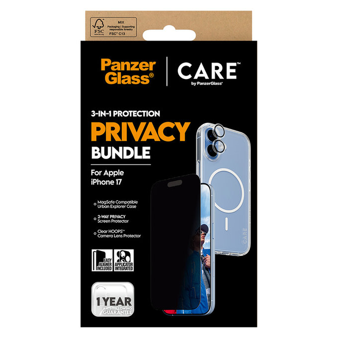 Bundle 3w1 Privacy do iPhone 17, PanzerGlass
