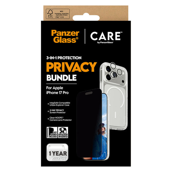 Bundle 3w1 Privacy do iPhone 17 Pro, PanzerGlass
