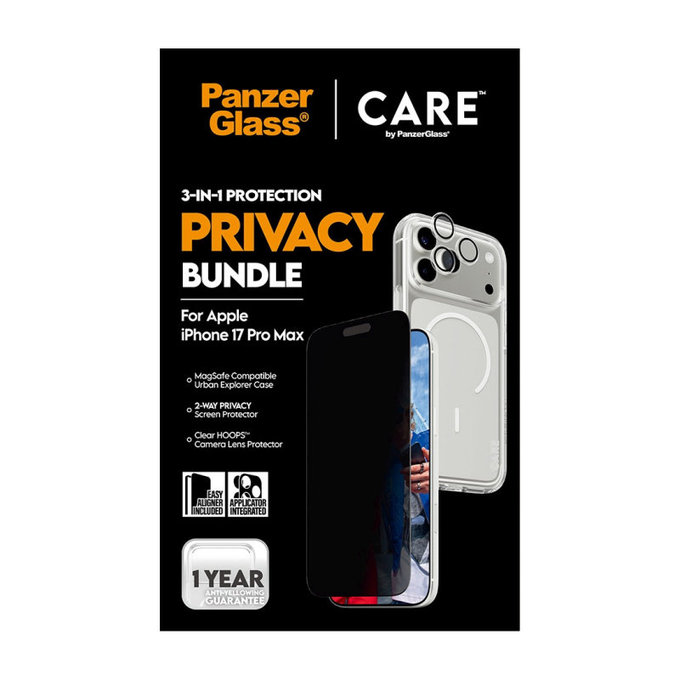 Bundle 3w1 Privacy do iPhone 17 Pro Max, PanzerGlass