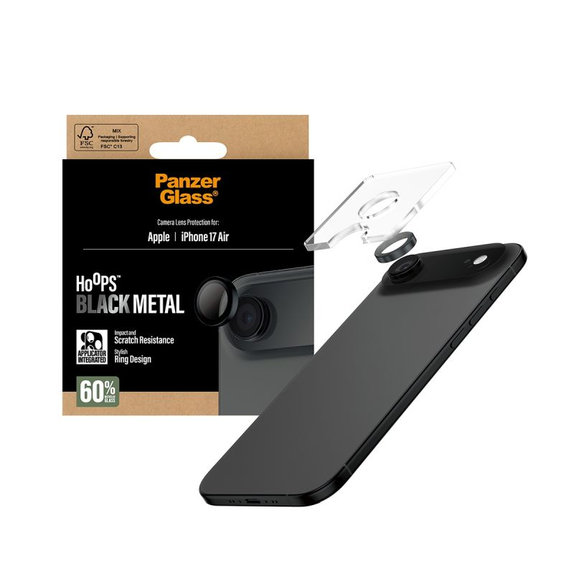 Pierścienie ochronne obiektywu kamery do iPhone Air, Czarny, Black, PanzerGlass