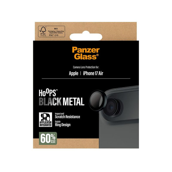 Pierścienie ochronne obiektywu kamery do iPhone Air, Czarny, Black, PanzerGlass