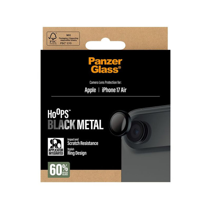 Pierścienie ochronne obiektywu kamery do iPhone Air, Czarny, Black, PanzerGlass