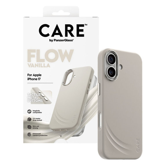Etui FLOW z MagSafe do iPhone 17, Vanilla, CARE