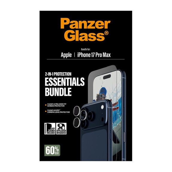 Bundle Essentials 2w1 do iPhone 17 Pro Max, PanzerGlass