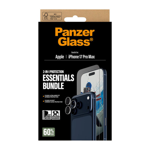 Bundle Essentials 2w1 do iPhone 17 Pro Max, PanzerGlass