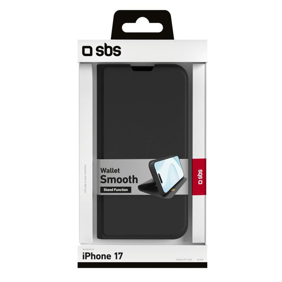 Book Wallet Smooth Etui do iPhone 17, Czarny, Black, SBS