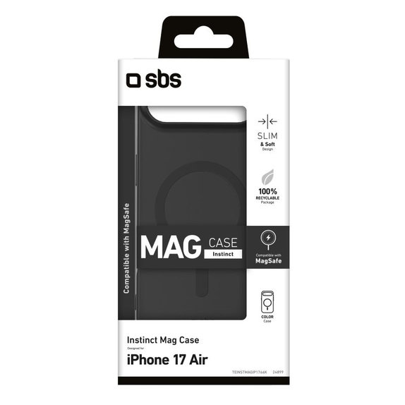 Etui kompatybilny z MagSafe do iPhone Air, Instinct Mag, Czarny, Black, SBS