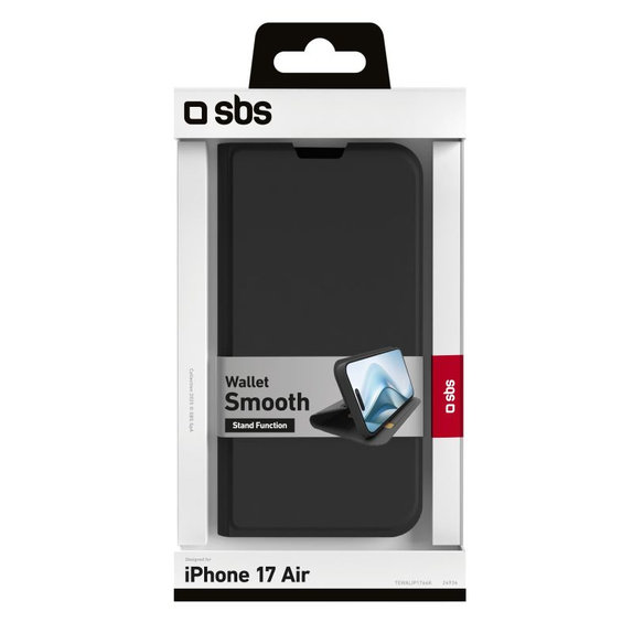 Etui do iPhone Air, Book Wallet Smooth, Czarny, Black, SBS