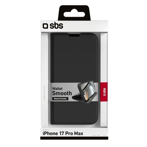 Etui do iPhone 17 Pro Max, Book Wallet Smooth, Czarny, Black, SBS
