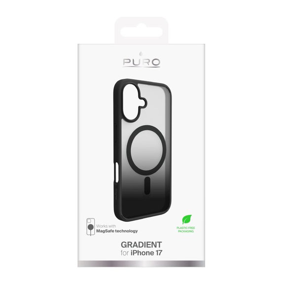 Etui z MagSafe do iPhone 17, Gradient, Czarny, Black, PURO