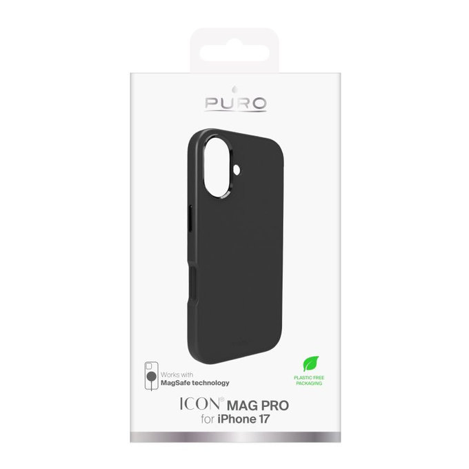 Etui z MagSafe do iPhone 17, ICON MAG PRO, Czarny, Black, PURO