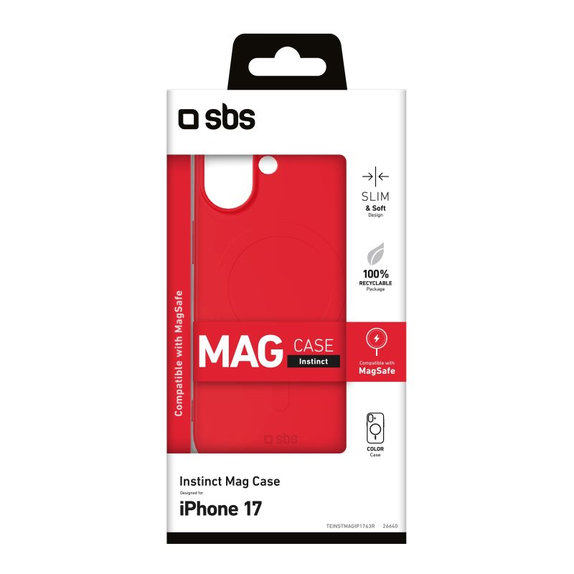 Etui do iPhone 17, Instinct Mag z MagSafe, Czerwony, Red, SBS