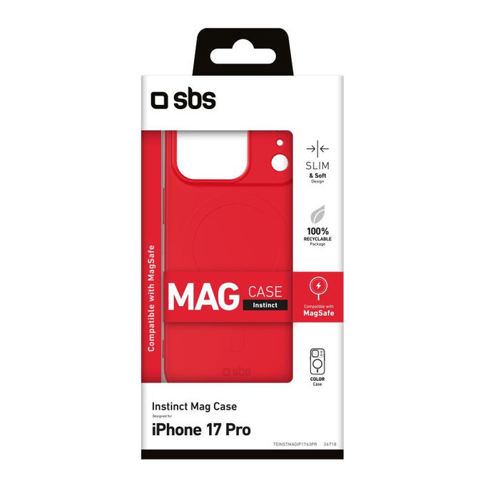 Etui do iPhone 17 Pro, Instinct Mag z MagSafe, Czerwony, Red, SBS