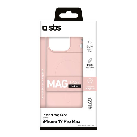 Etui do iPhone 17 Pro Max, Instinct Mag z MagSafe, Różowy, Pink, SBS