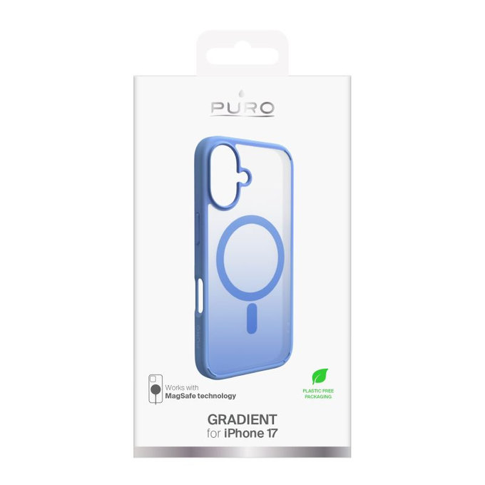 Etui z MagSafe do iPhone 17, Gradient, Niebieski, Blue, PURO