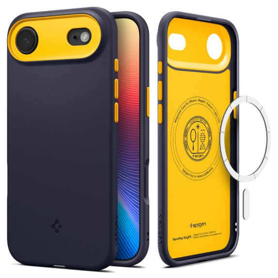 Etui z MagSafe do iPhone Air, Nano Pop, Blueberry Navy, Spigen
